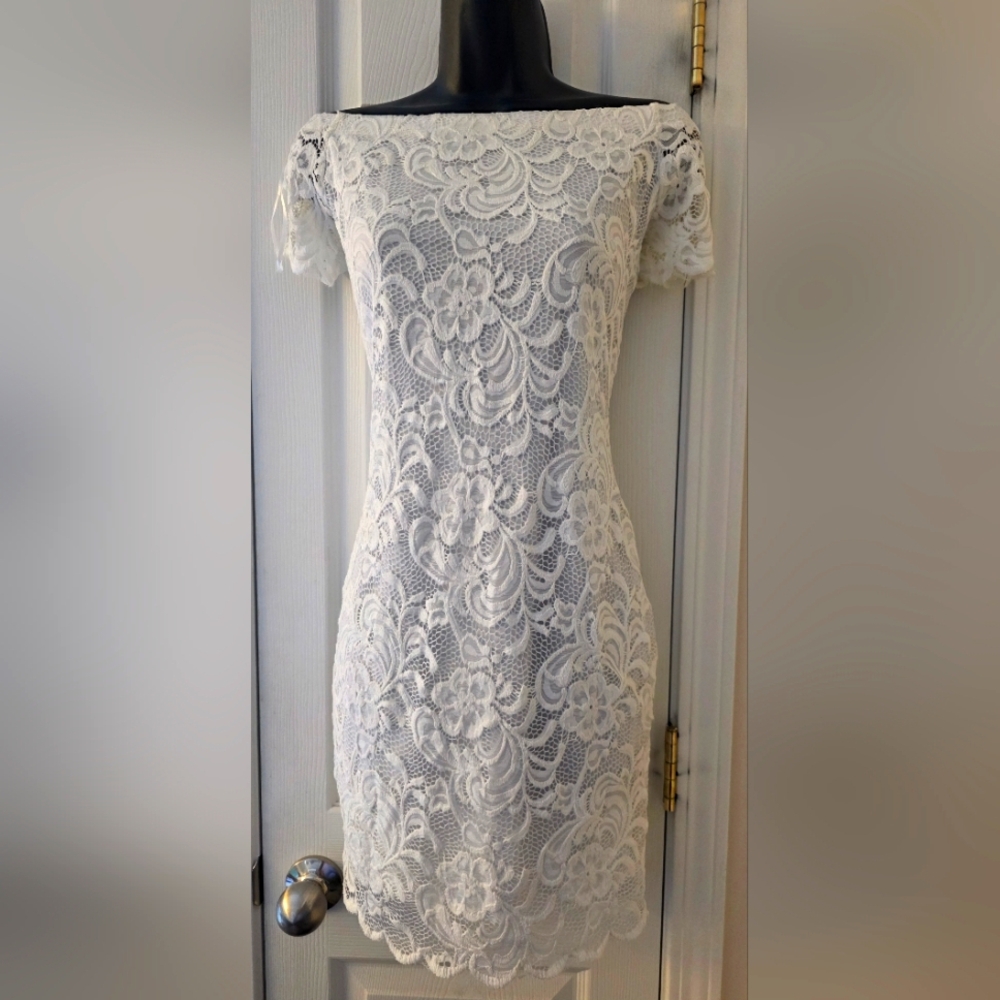 Elegant White Lace Off Shoulder Dress